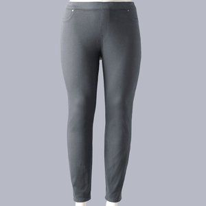 NWT Vera  Wang Midrise Stretch Denim Leggings  Grey 2X